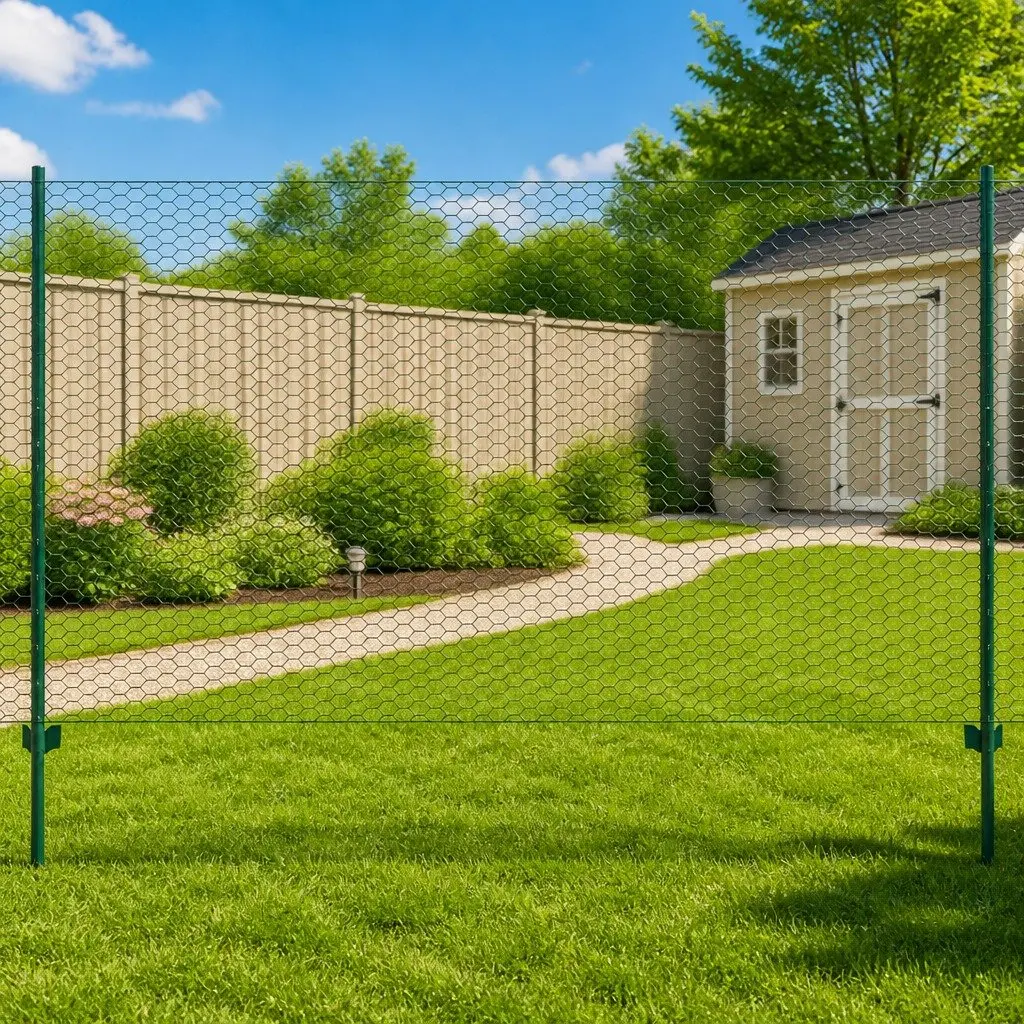 Wire Mesh Fence Roll Steel 25x2m Green
