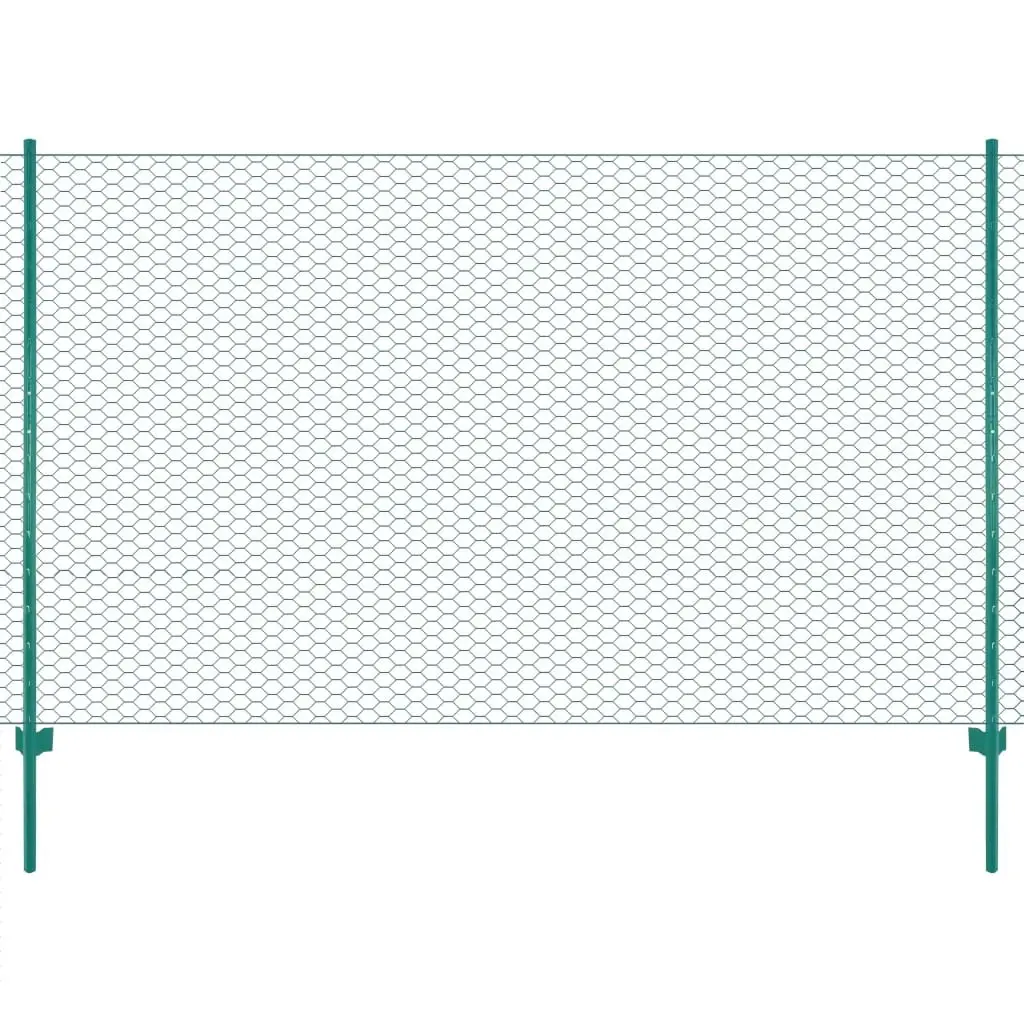 Wire Mesh Fence Roll Steel 25x2m Green