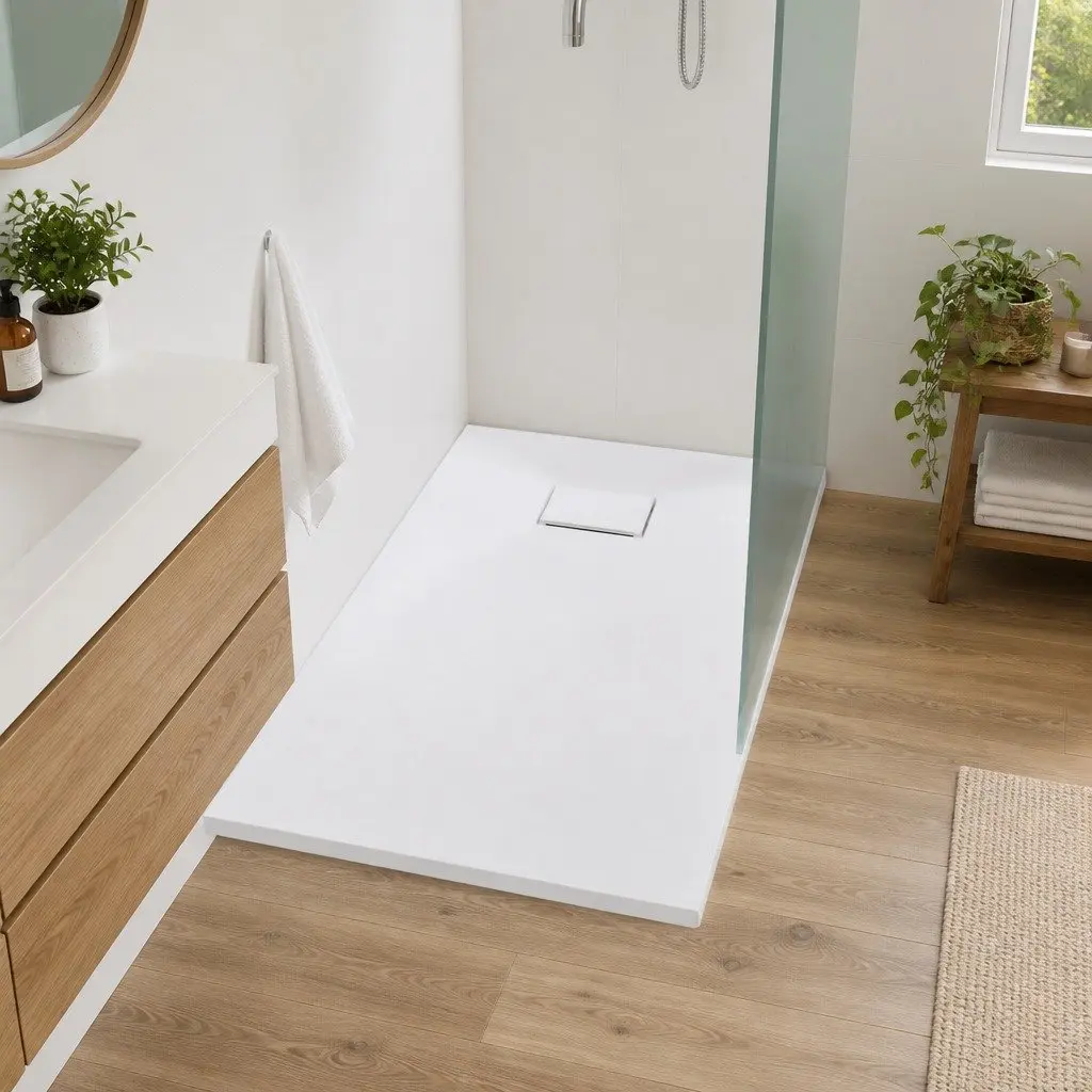 90x80 cm White Low Profile Shower Base Tray