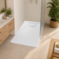 Low Profile Shower Base Tray White 120x70 cm