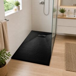 Durable Low Profile Black Shower Base Tray 90x70 cm