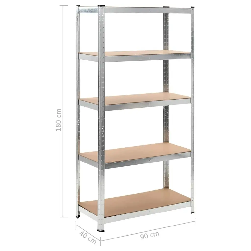 Industrial Storage Shelves MDF Steel 90 x 40 x 180 cm Brown 2 Piece