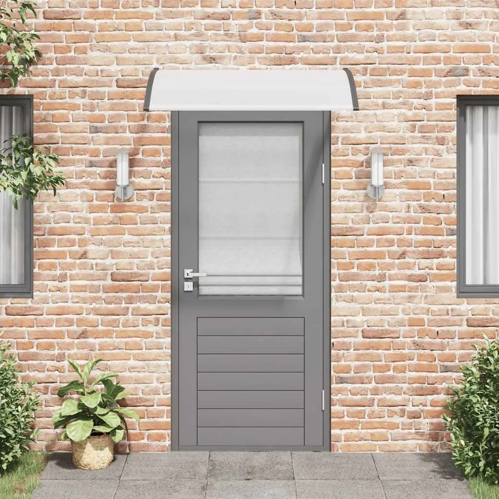 Door Canopy Awning Polycarbonate 120x75cm Black Transparent