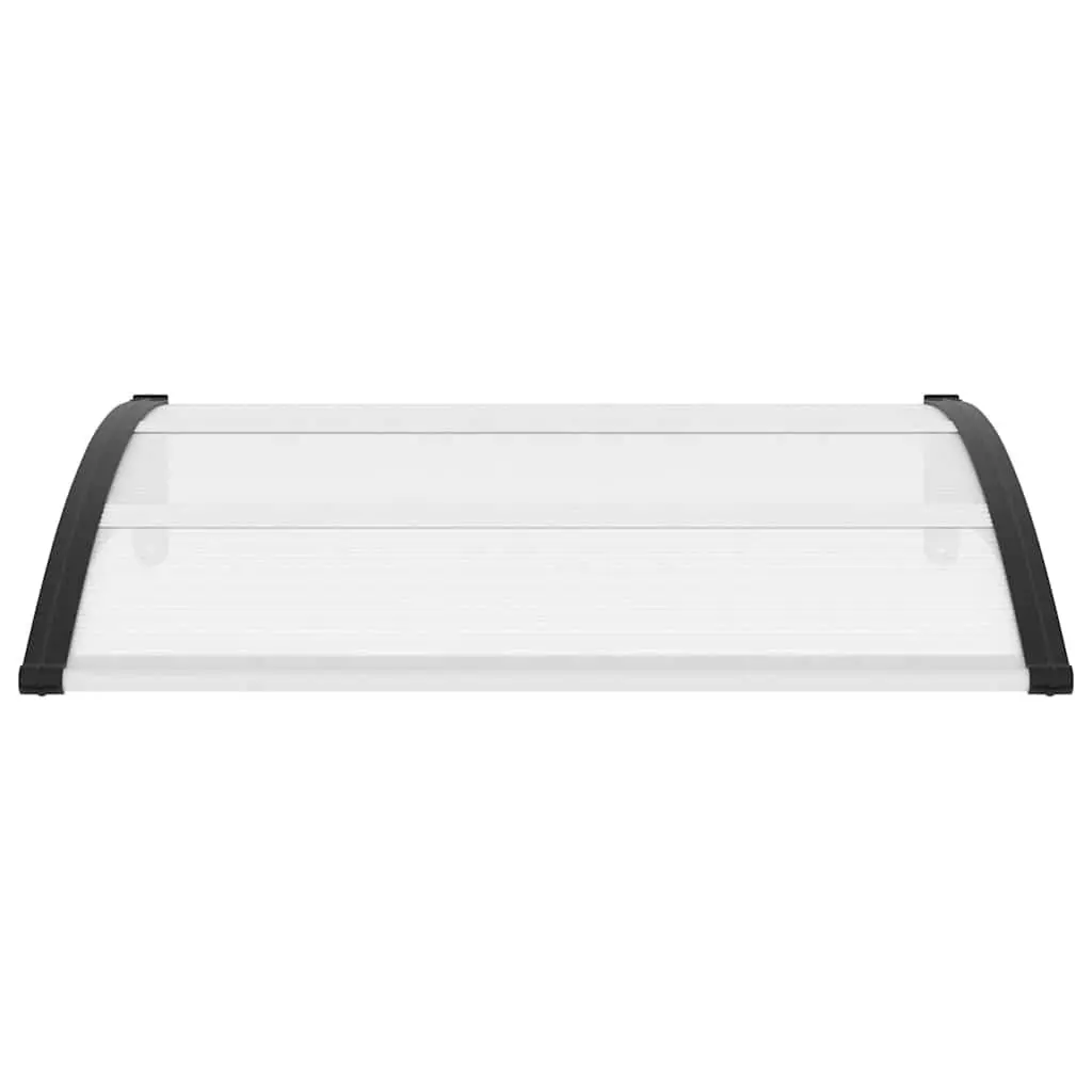 Door Canopy Awning Polycarbonate 120x75cm Black Transparent
