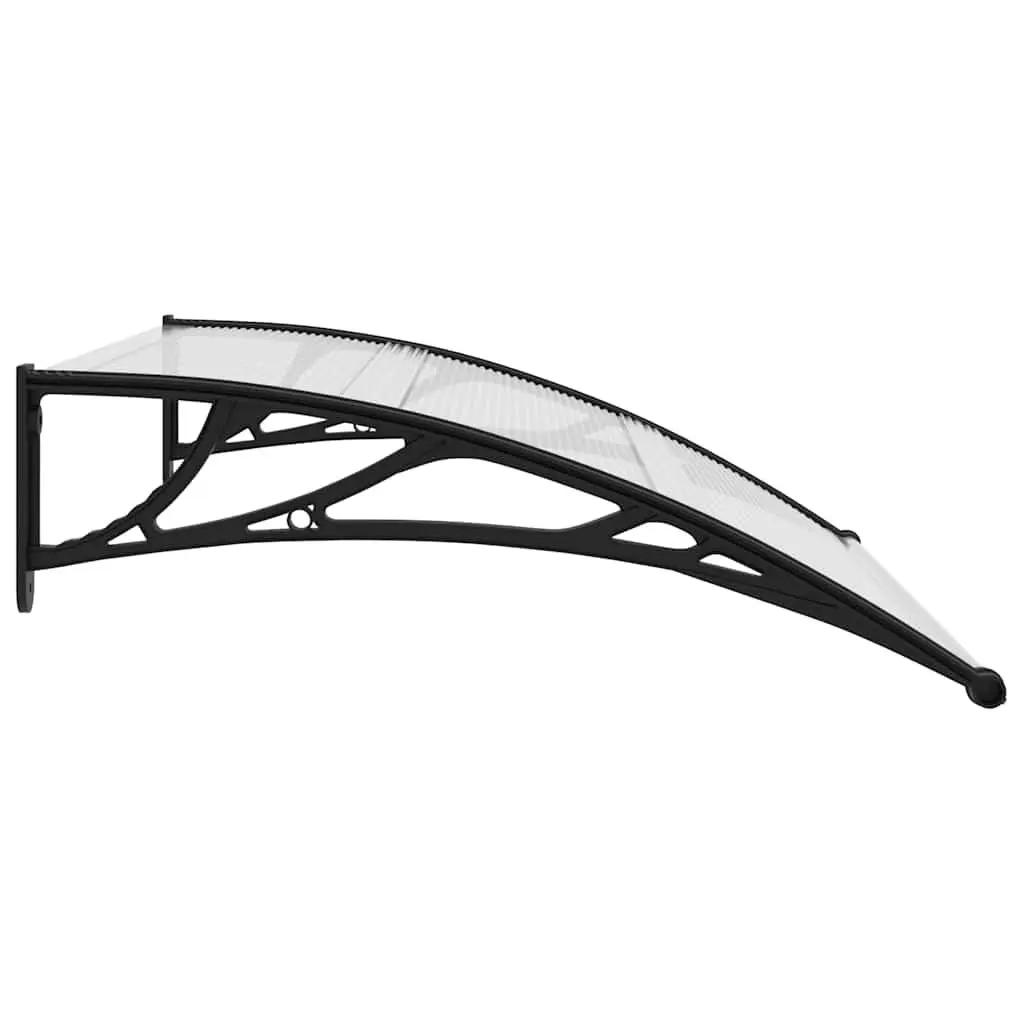 Door Canopy Awning Polycarbonate 120x75cm Black Transparent