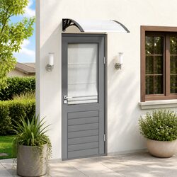 Durable Black Door Canopy Awning Shelter 200x75cm