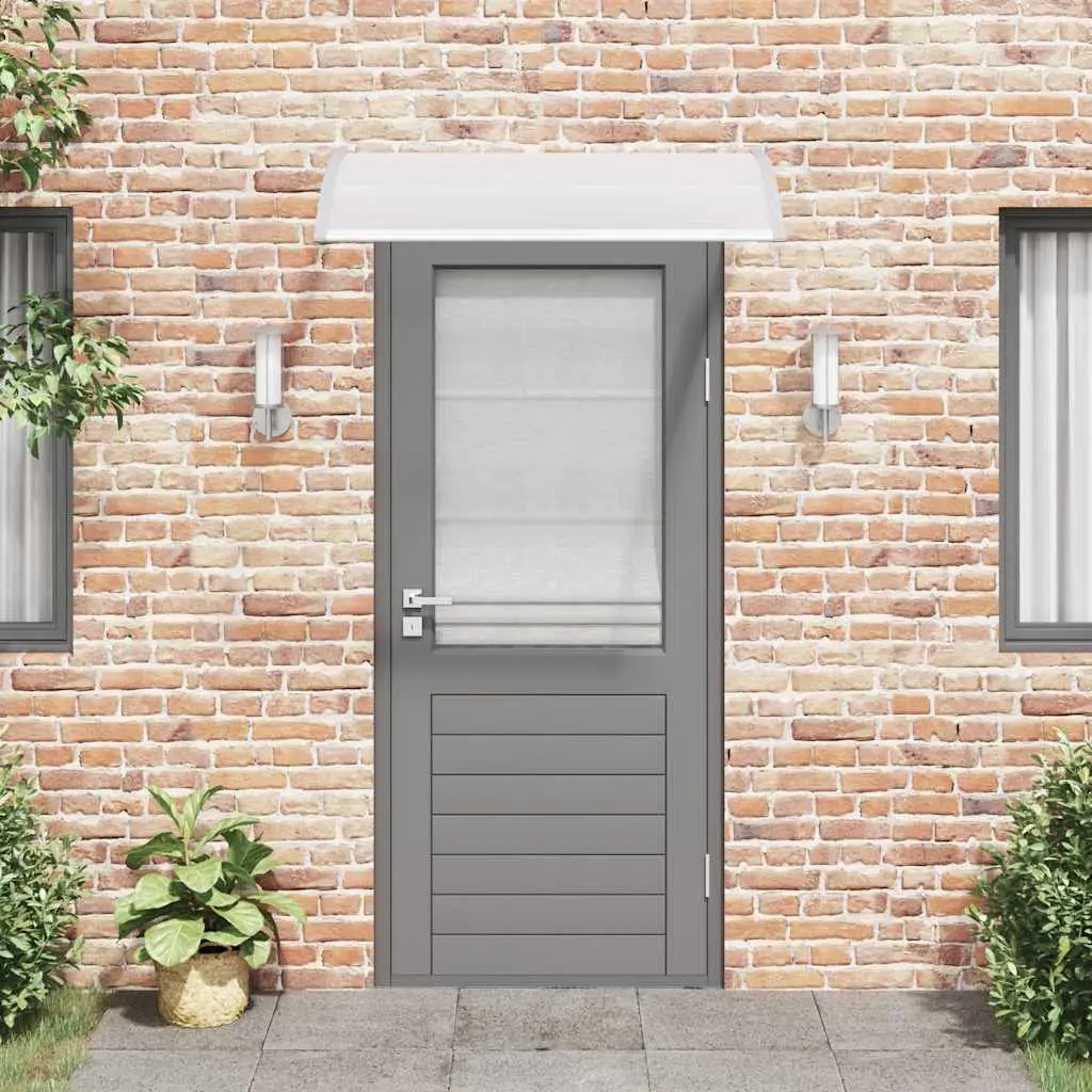 Door Canopy Polycarbonate 120 x 75 cm Grey Transparent