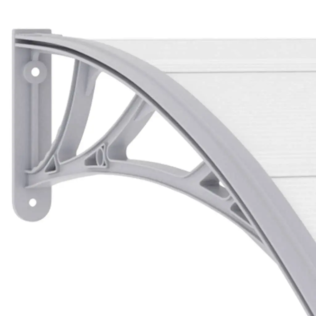 Grey Transparent Polycarbonate Door Canopy 200x75cm