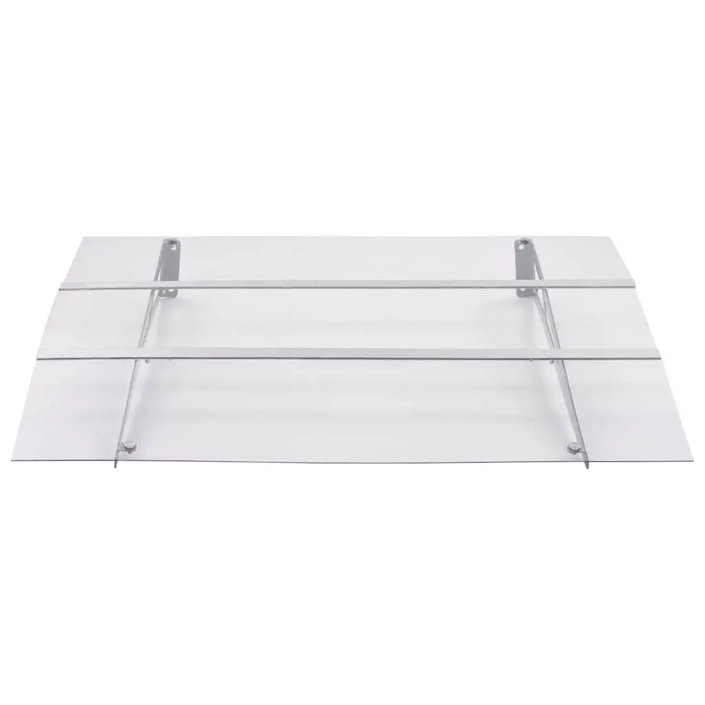 Door Canopy Polycarbonate 120x90cm Silver Transparent