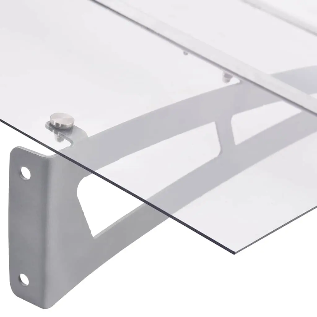 Door Canopy Polycarbonate 120x90cm Silver Transparent