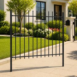High-Quality Garden Fence Panel with Spear Top Steel Posts