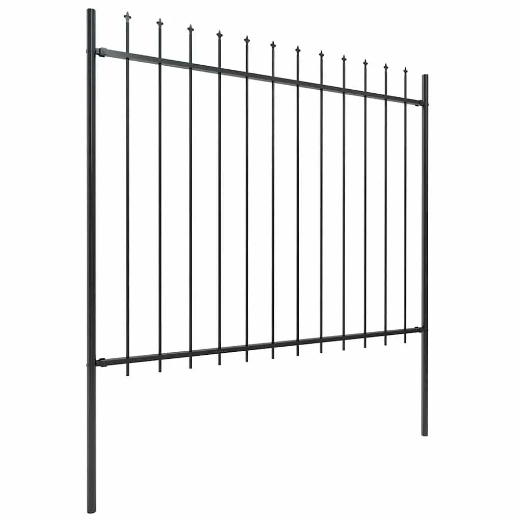 Garden Fence Panel Steel 181x150 cm Black