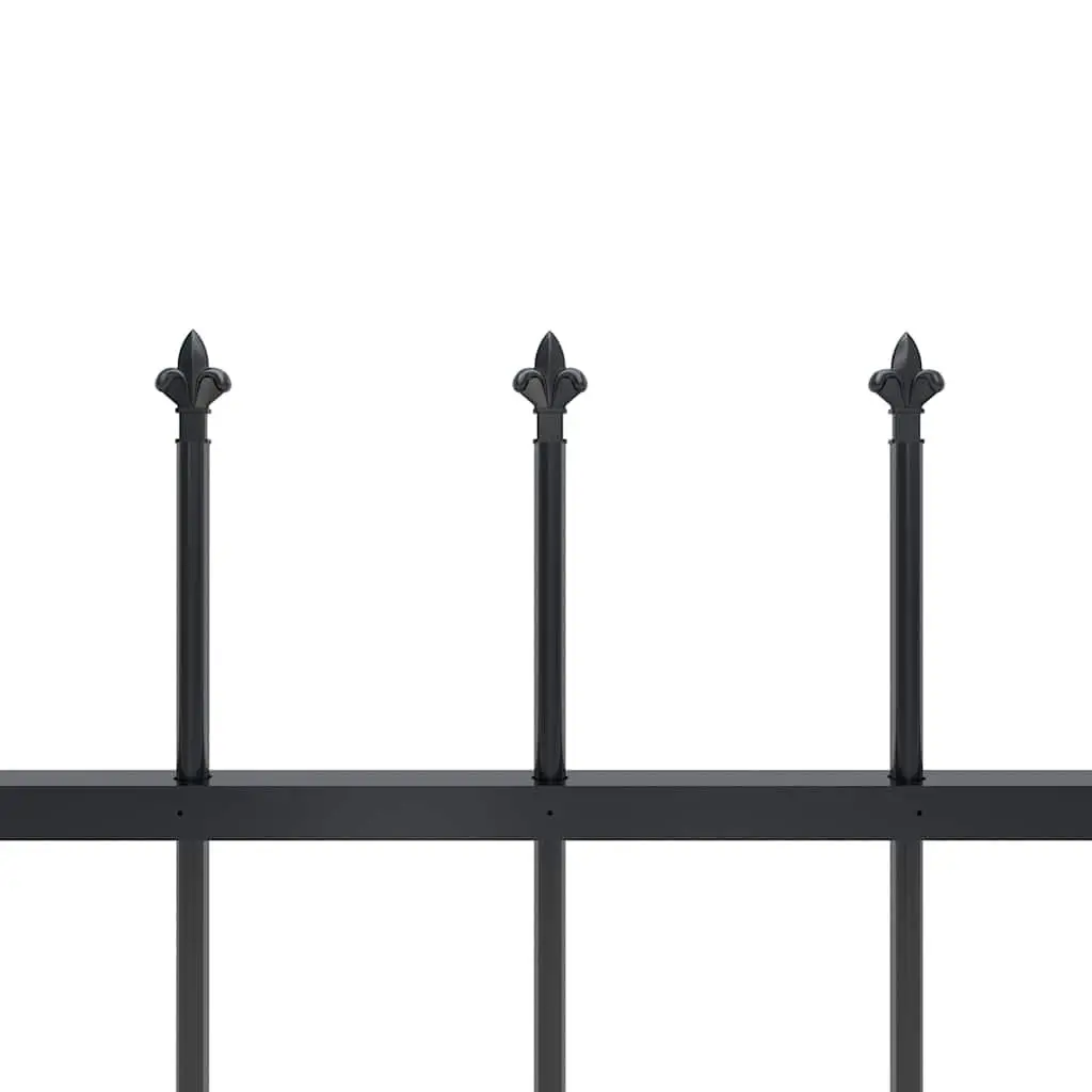 Garden Fence Panel Steel 181x150 cm Black