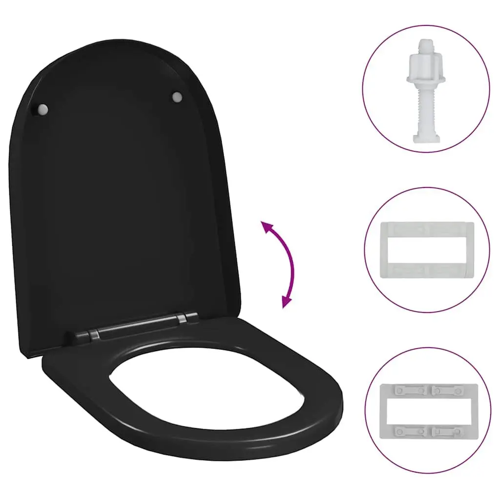 Soft-Close Toilet Seat with Quick-Release, Black