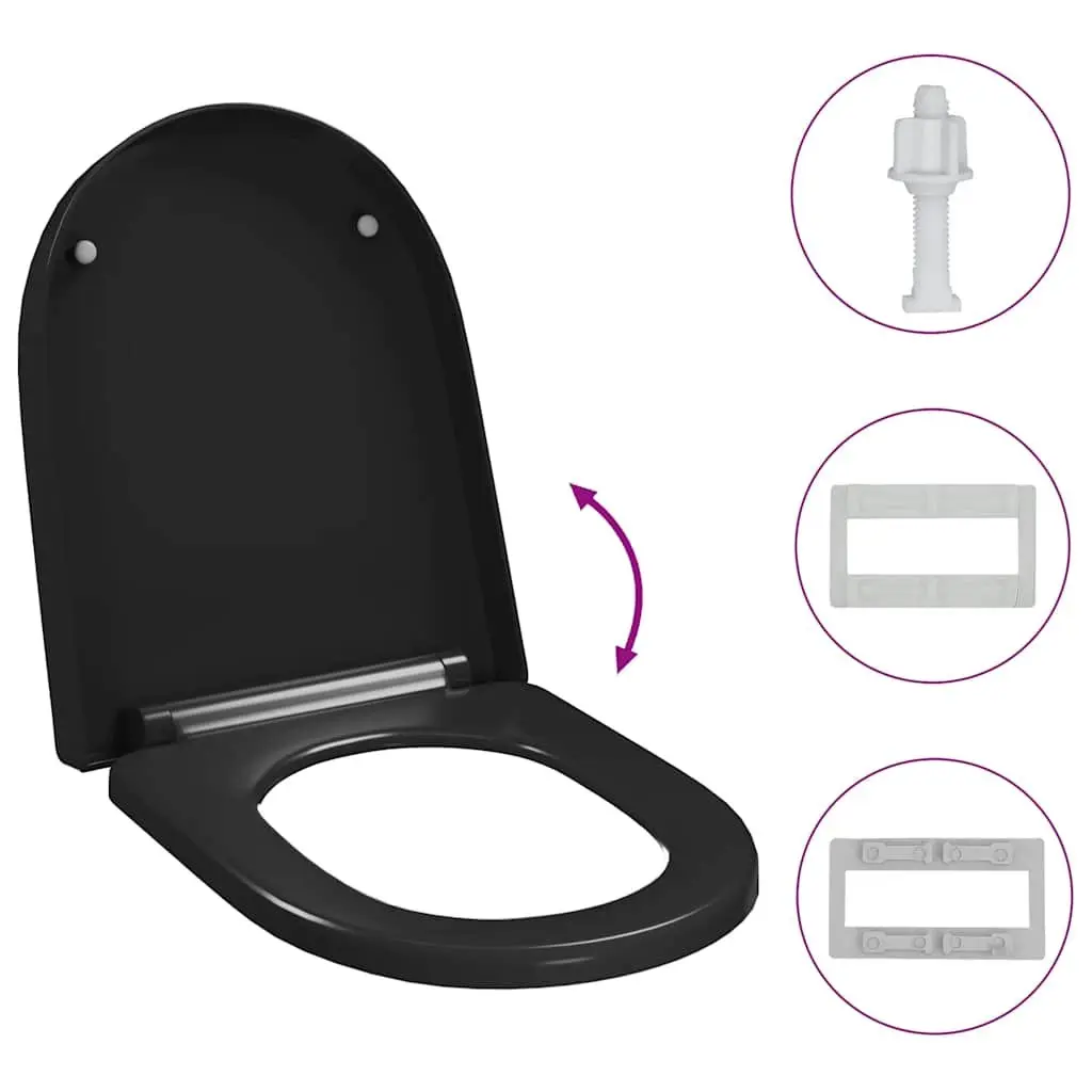 Black Soft-Close Toilet Seat with Quick-Release