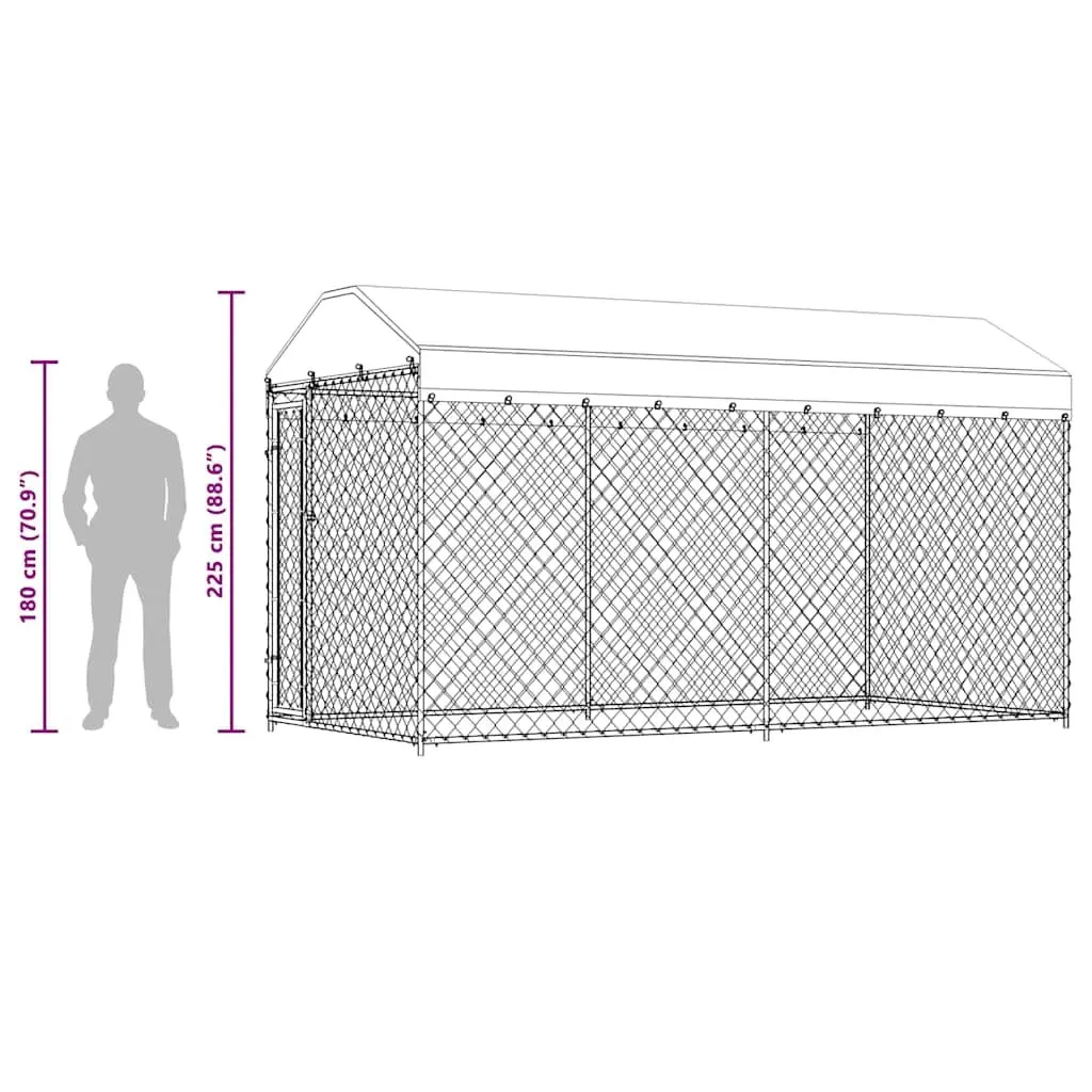 Large Dog Kennel Run with Canopy Top