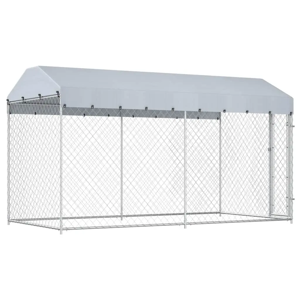 Large Dog Kennel Run with Canopy Top