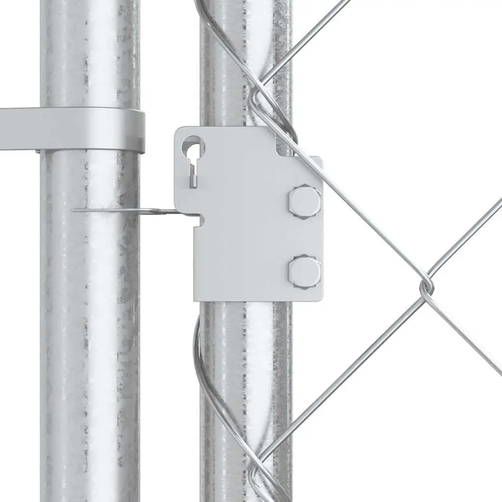 Dog Kennel Galvanised Steel Large Silver Outdoor Enclosure Exercise Pen Chain Link Mesh Roof