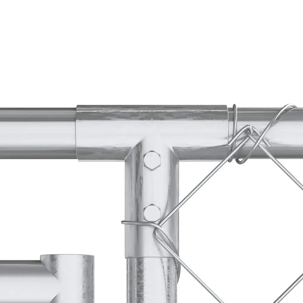 Dog Kennel Galvanised Steel Large Silver Outdoor Enclosure Exercise Pen Chain Link Mesh Roof
