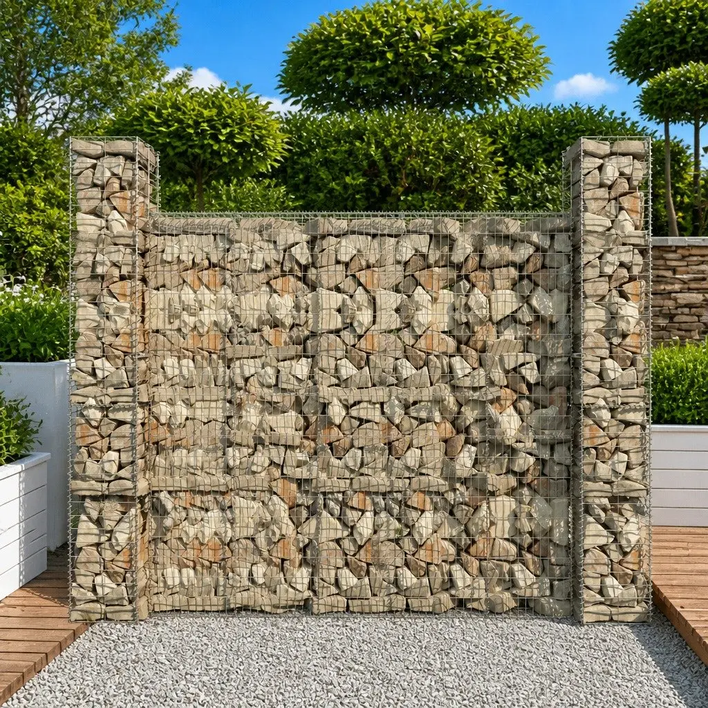 Gabion Baskets Set of 3, 25x25x197cm