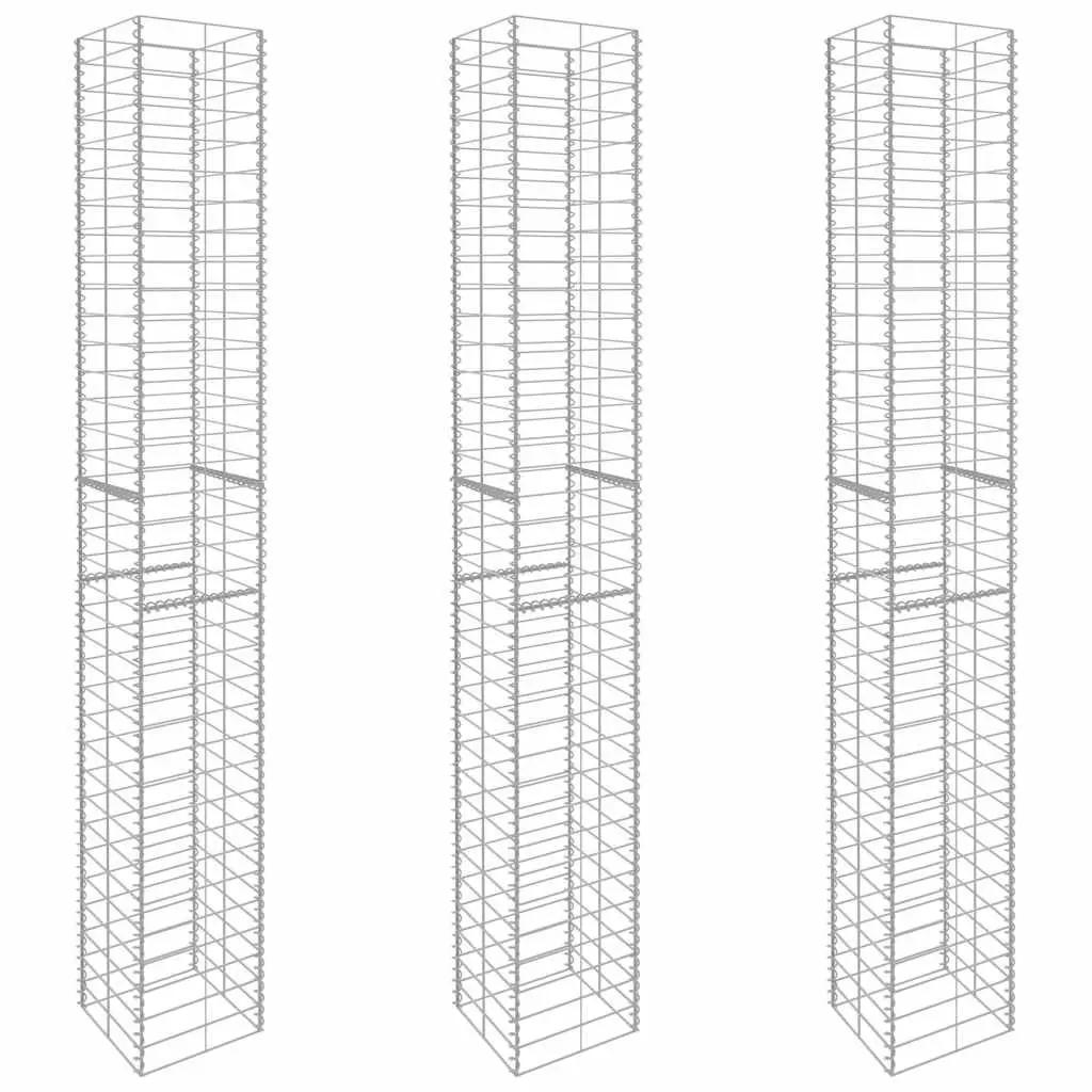 Gabion Baskets Set of 3, 25x25x197cm