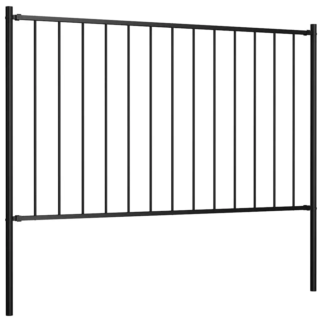 Steel Garden Fence Panel with Posts 1.7 x 1.25 m