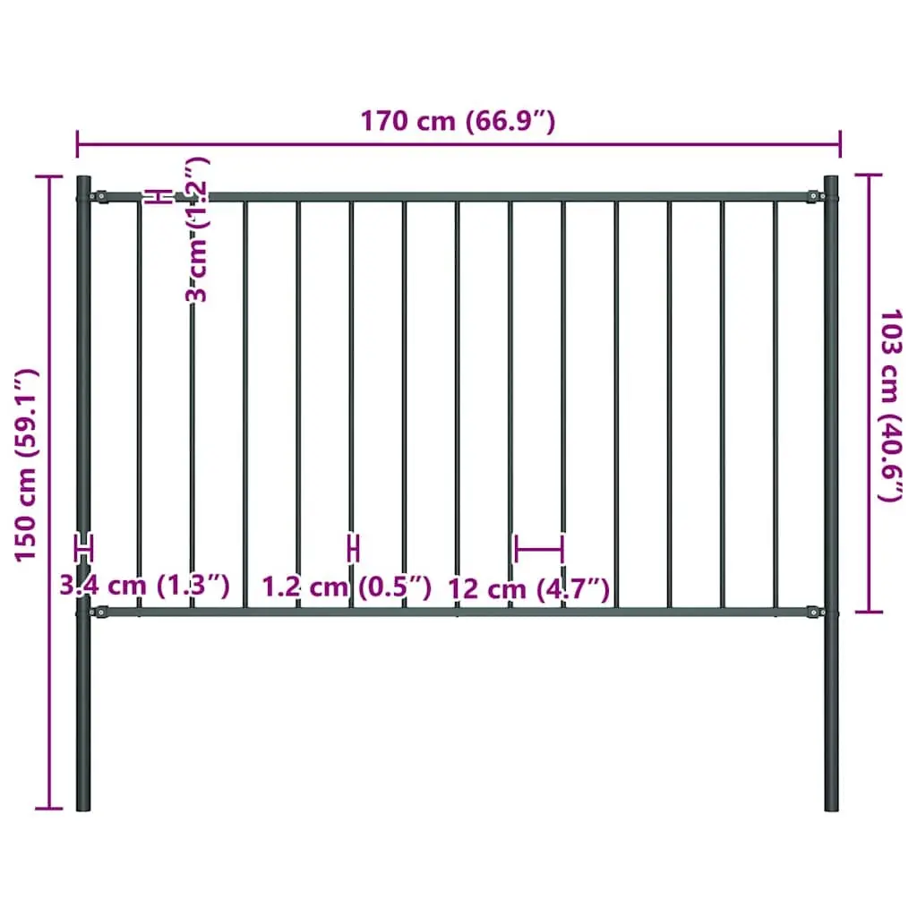 Steel Fence Panel with Posts for Outdoor Spaces