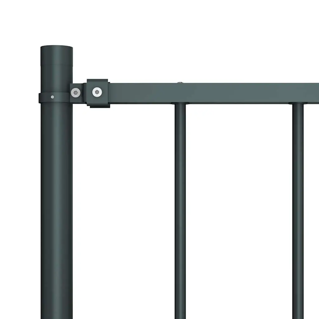 Anthracite Steel Garden Fence Panel with Posts