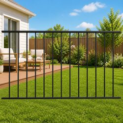 Durable Black Steel Garden Fence Panel for Outdoor Use