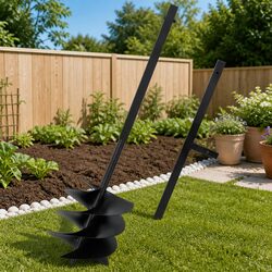 Ground Drill with Handle 250mm Auger Soil Aeration Gardening Hole Digging Tool
