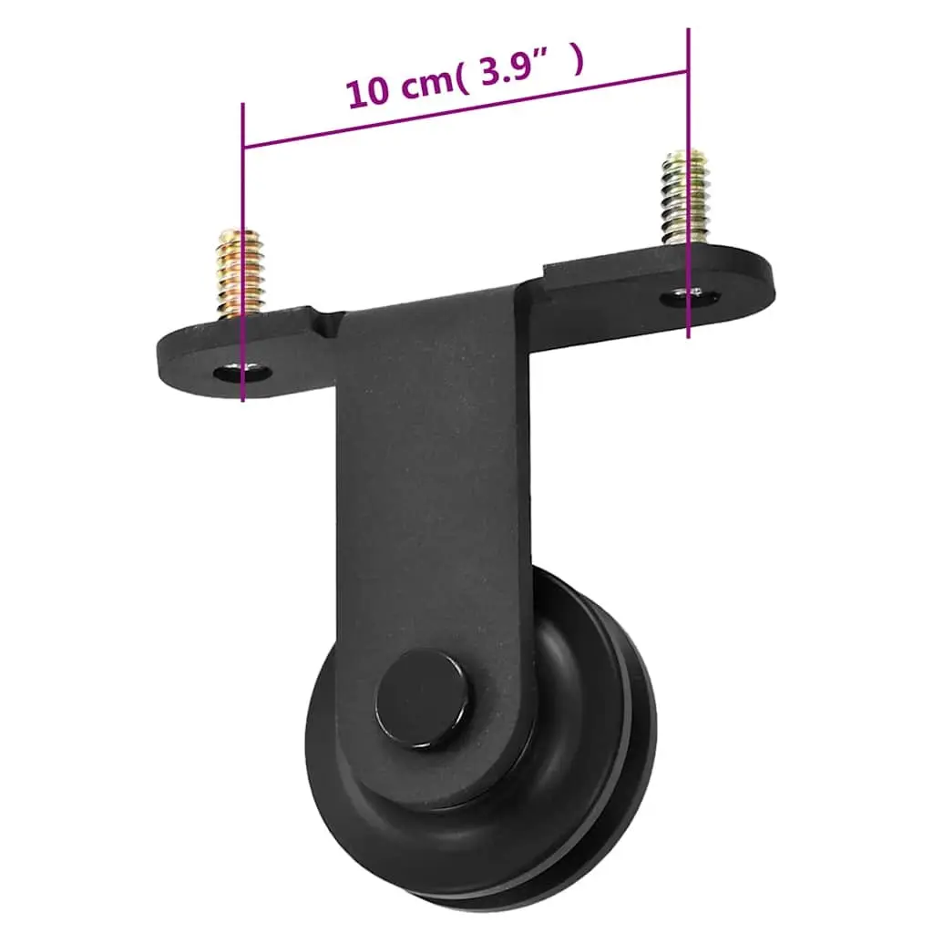 Sliding Door Hardware Kit Steel 183cm Black
