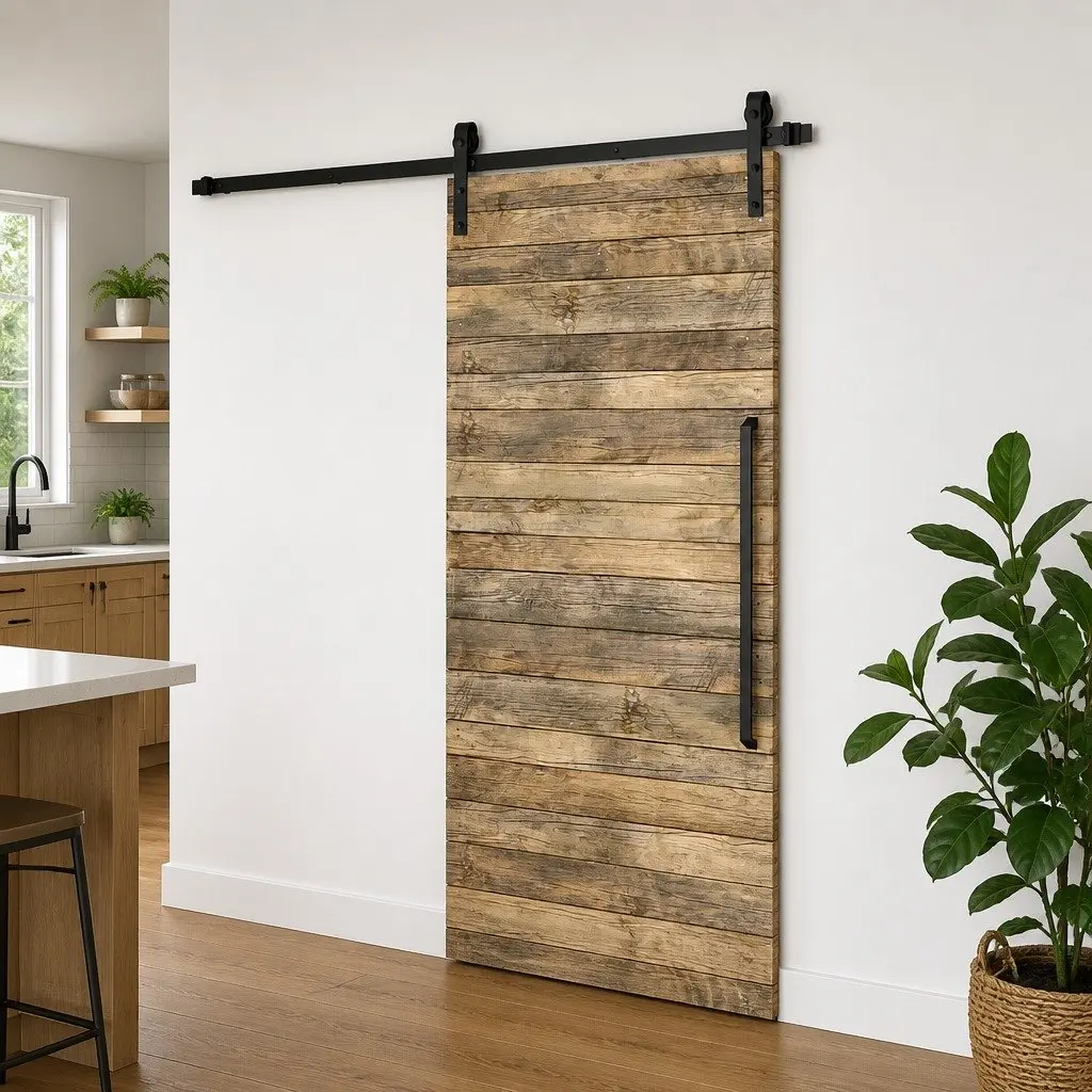 Sliding Door Hardware Kit 200cm Steel Track Set