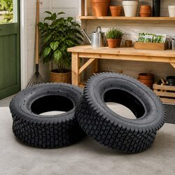 Wheelbarrow Tyres 2pcs 13x5.00-6 4PR Black Replacement Heavy-Duty Puncture-Proof