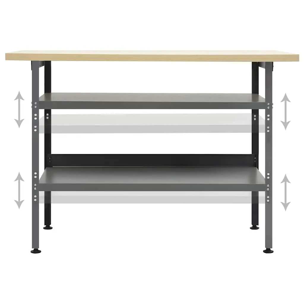 Grey Workbench for Workshops 120x60x85cm