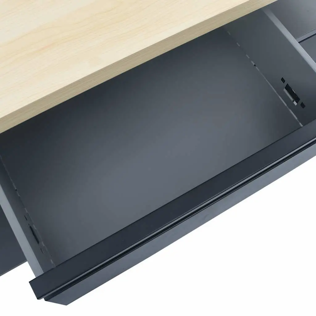 Workbench Steel Engineered Wood 120x60x85cm Black