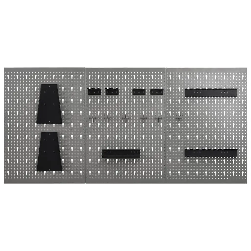 Wall-mounted Tool Pegboards 3 pcs 40x58 cm Steel Panel Organisation Storage