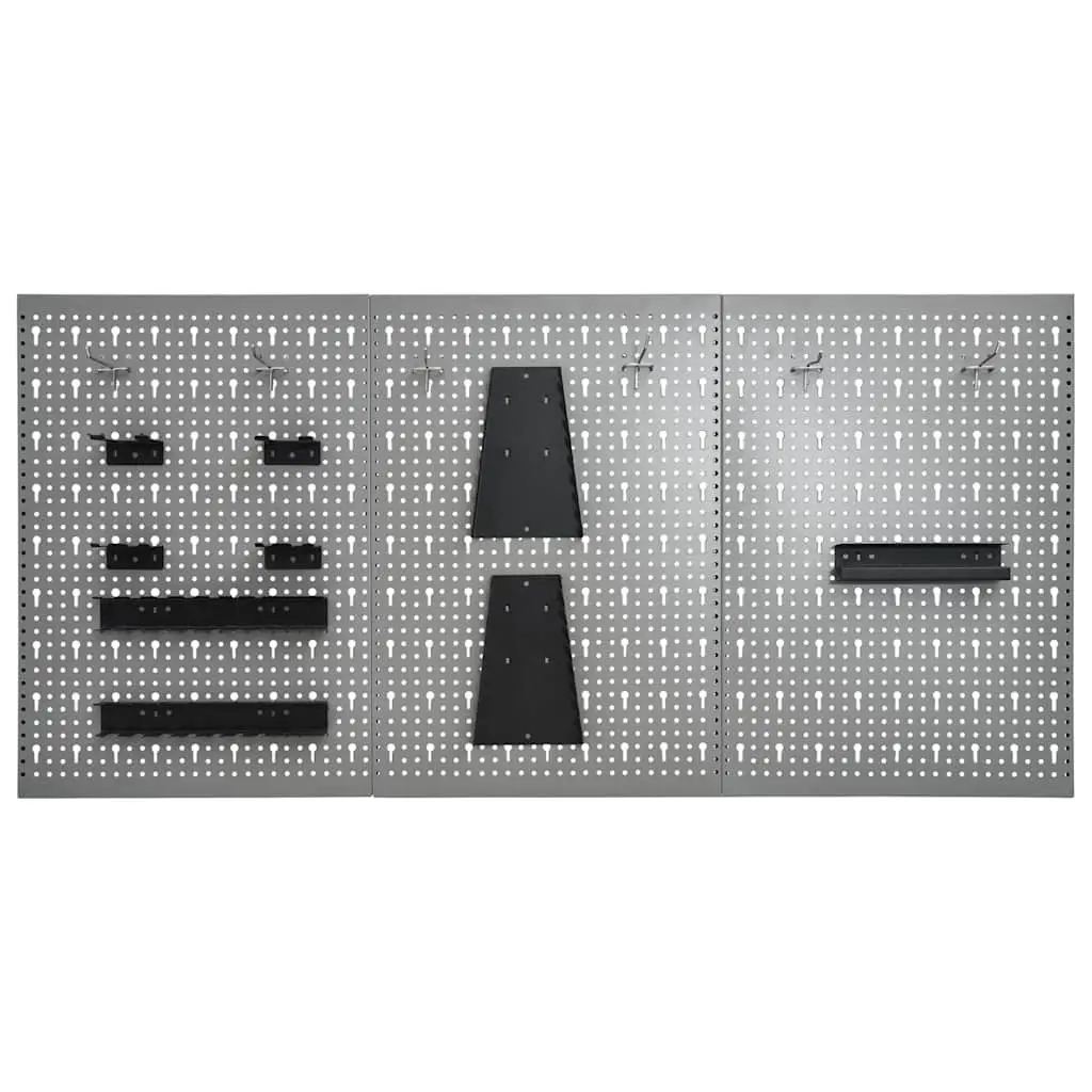 Wall-mounted Tool Pegboards 3 pcs 40x58 cm Steel Panel Organisation Storage