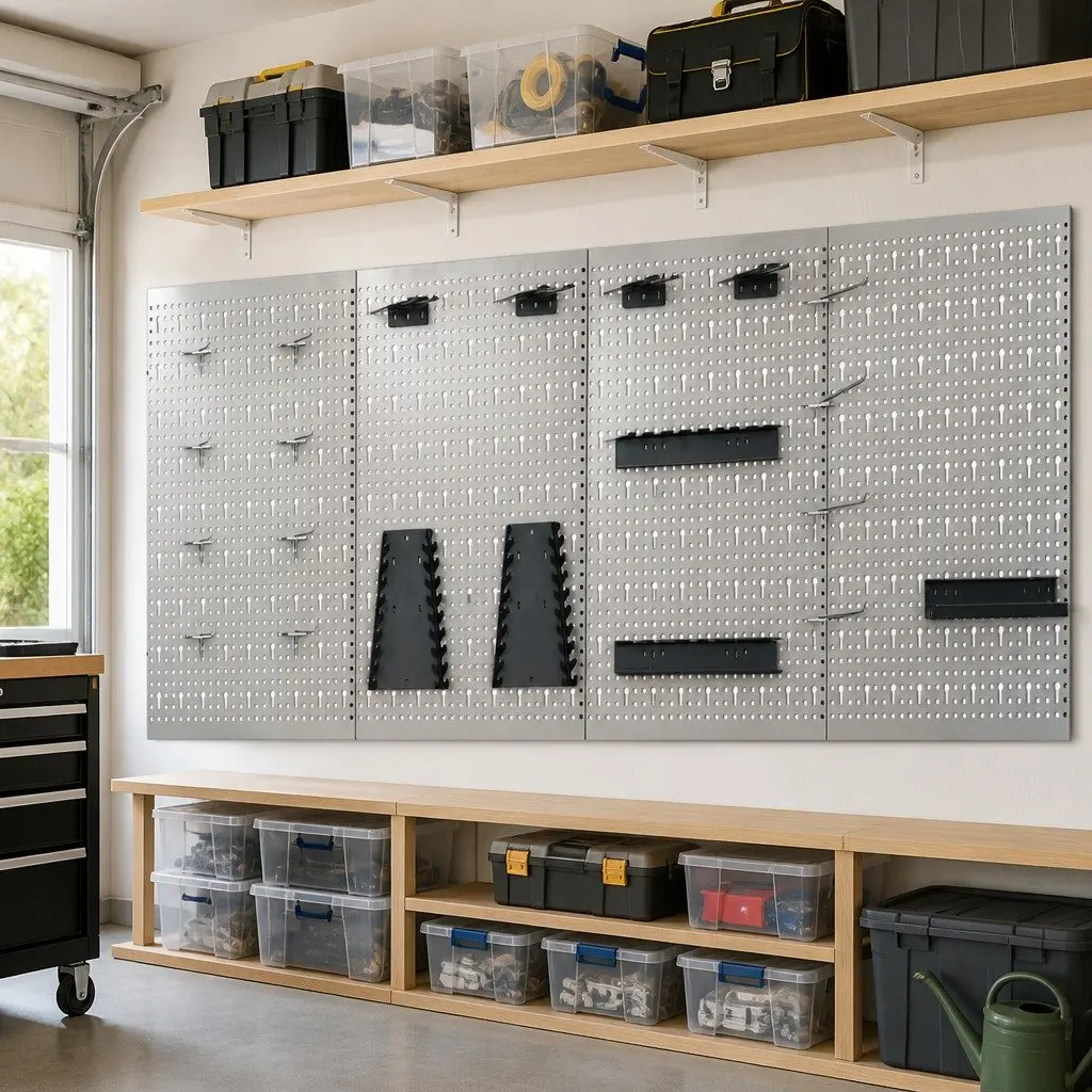 Wall-mounted Peg Boards Steel 40x58 cm Grey