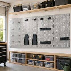 Tool Pegboards Set of 4, Durable 40x58 cm Grey Panels