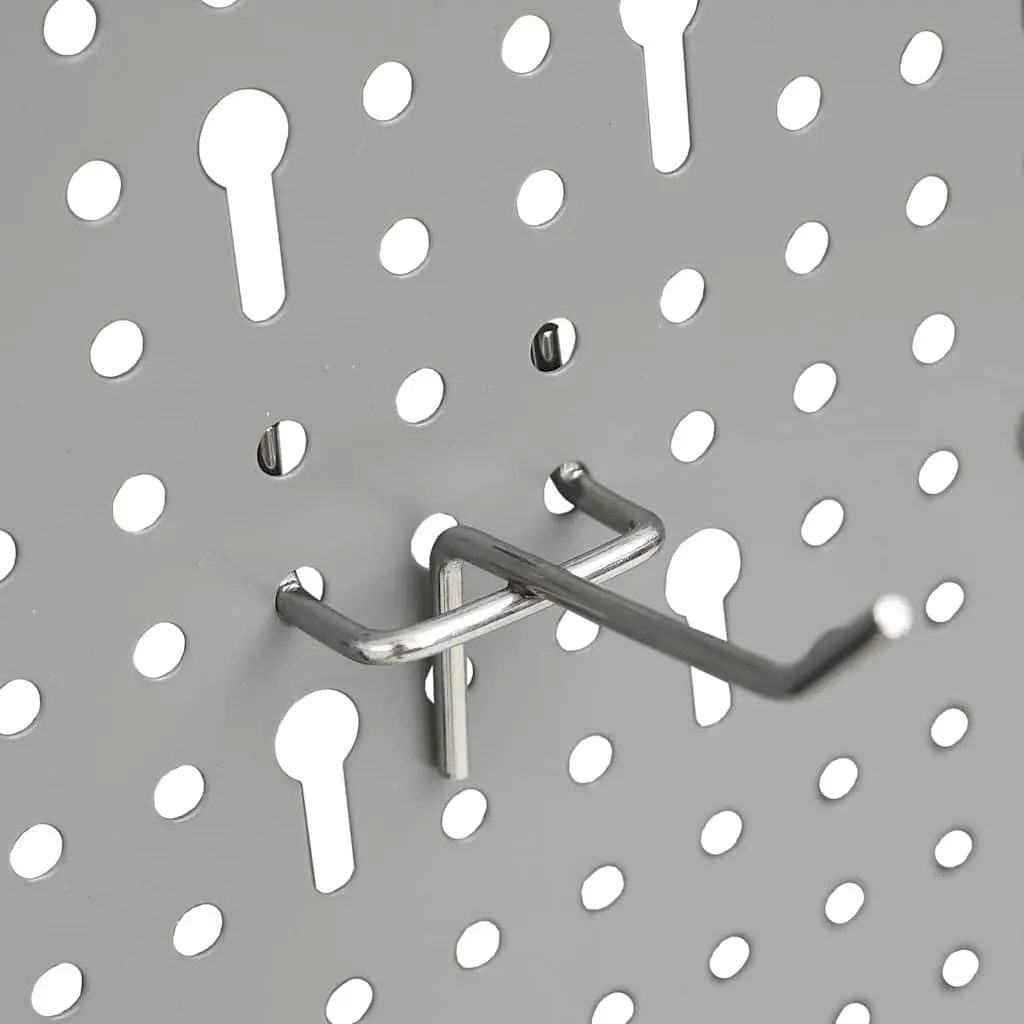 Wall-mounted Peg Boards Steel 40x58 cm Grey