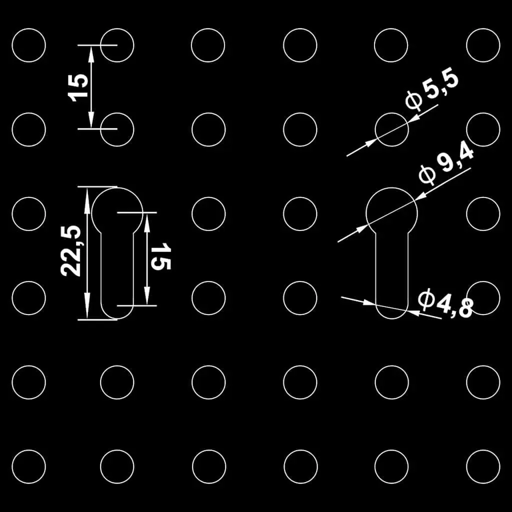 Wall-mounted Peg Boards Steel 40x58 cm Grey