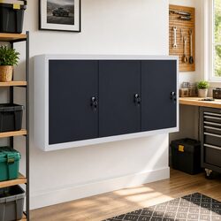 Metal Tool Cabinet with Lockable Doors and Adjustable Shelves