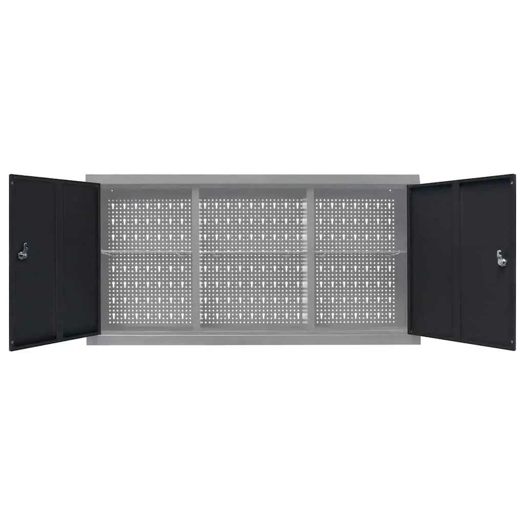 Wall Mounted Tool Cabinet Industrial Style Metal Storage Unit with Lockable