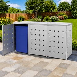 Sturdy Triple Wheelie Bin Shed for 240L Bins