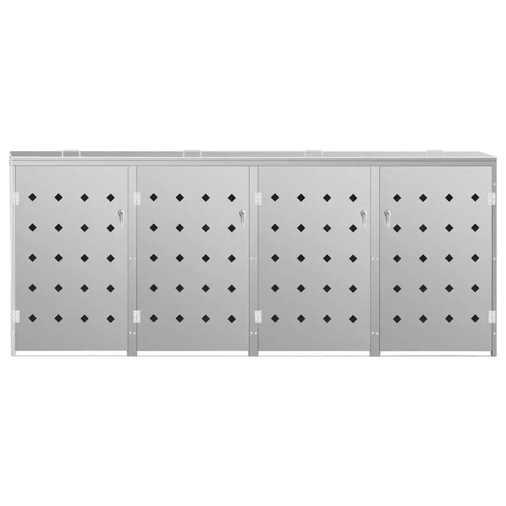 Wheelie Bin Shed Stainless Steel 240 L Silver