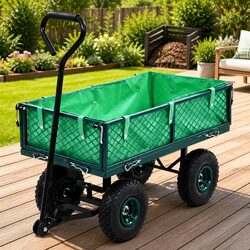 Heavy-Duty Steel Garden Trolley with Pneumatic Wheels