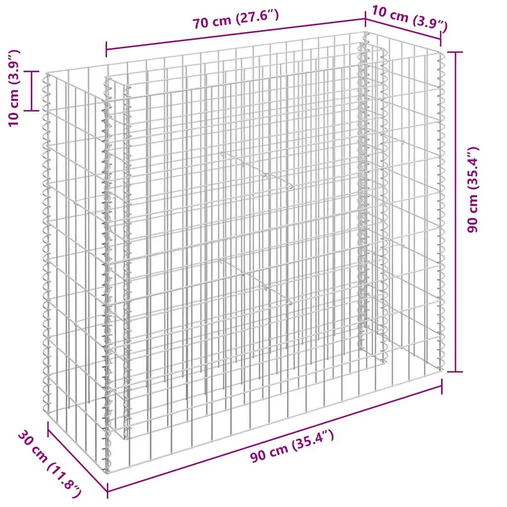 Raised Garden Bed Galvanised Steel 90x30x90cm Silver Wire Mesh Planter