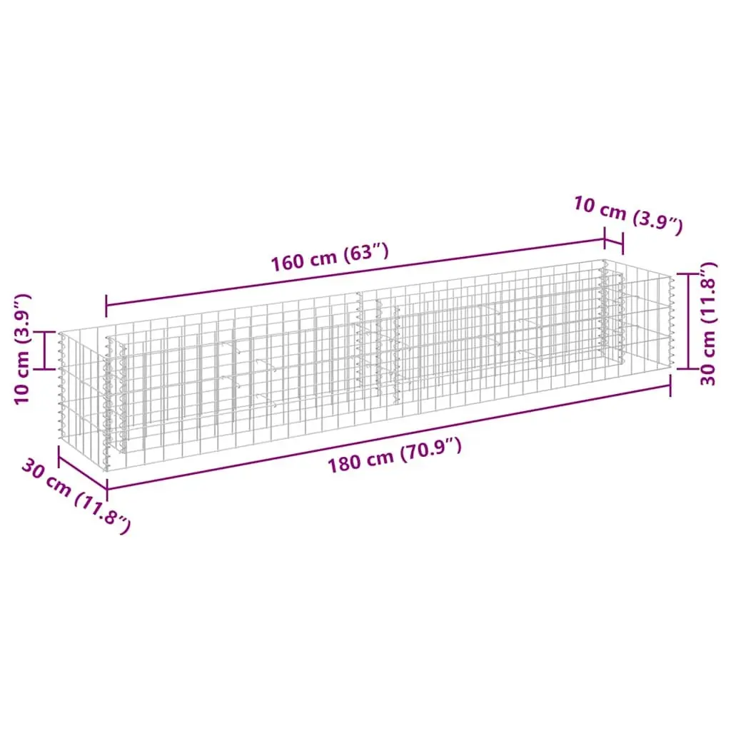 Galvanised Steel Gabion Raised Garden Bed