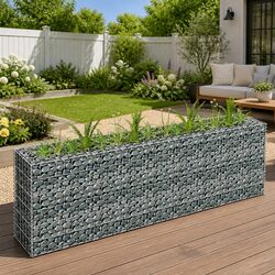 Durable Gabion Raised Garden Bed in Galvanised Steel