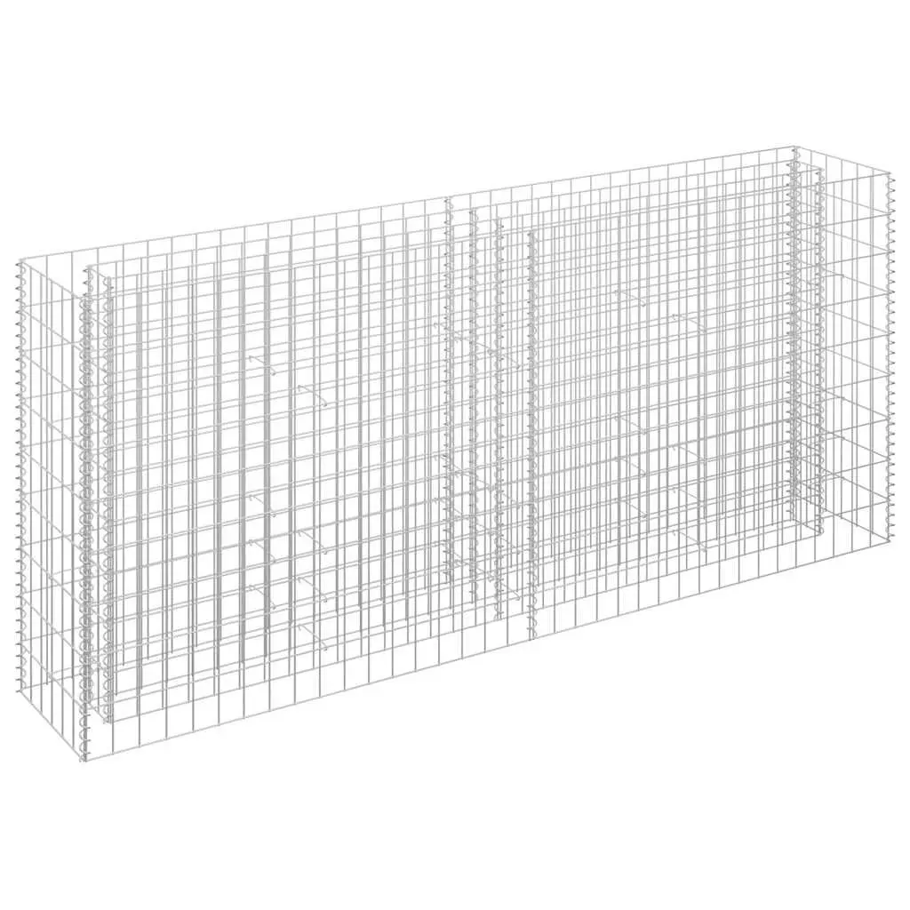 Gabion Raised Bed Galvanised Steel 180x30x90cm Silver